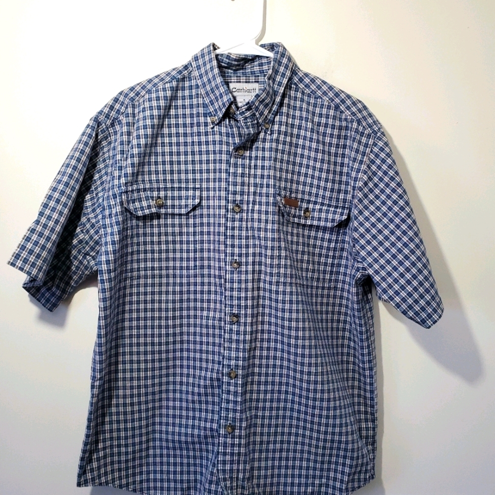 Carhartt short sleeve plaid button down shirt